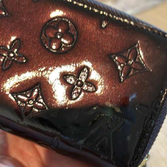 Louis Vuitton Bordeaux Vernis Patent Leather Monogram doublezip small wallet EUC - Picture 3 of 12